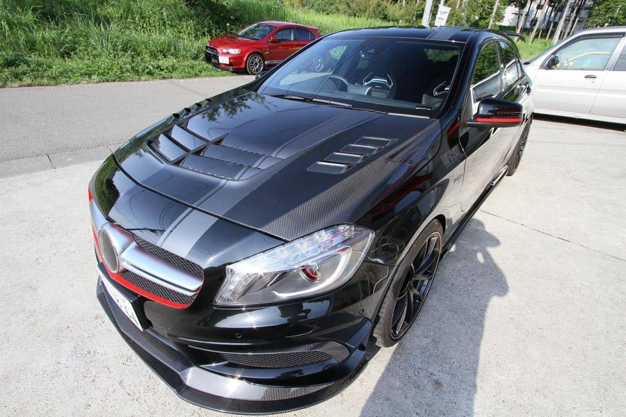 A45 AMG W176 carbon hood VRS style